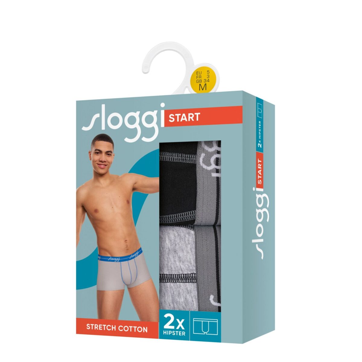 Ανδρικό Μπόξερ σετ 2 τεμαχίων Sloggi men Start Hipster C2P Γκρι μελανζέ M013