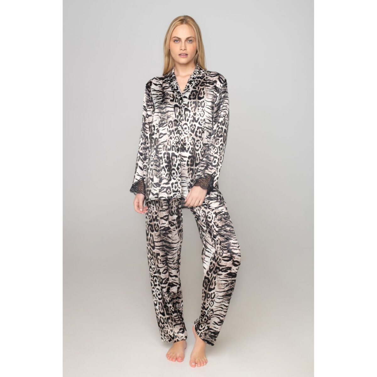 Γυναικεία πιτζάμα Σατέν animal pint 7104 Jeannette