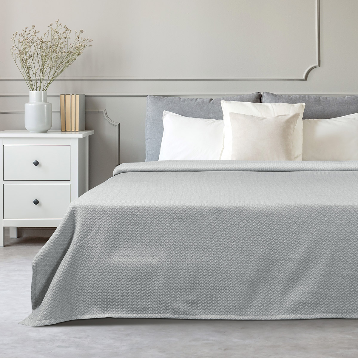 Κουβέρτα King Size Stripe ζακάρ Art 11172 260x270 Γκρι Beauty Home