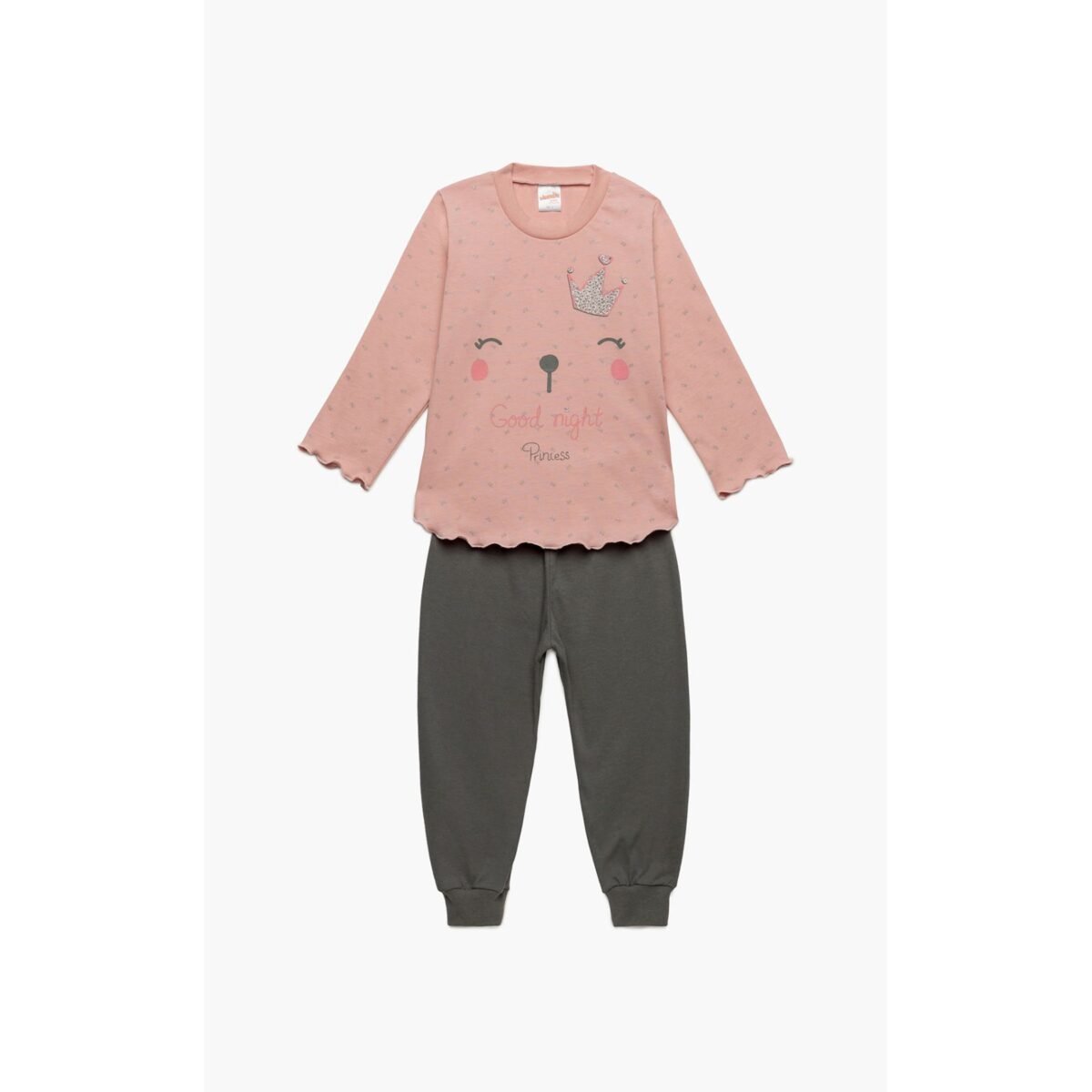 Βρεφική Πυτζάμα Κοριτσίστικη Beauty Pink-Gray 90-62138 Minerva
